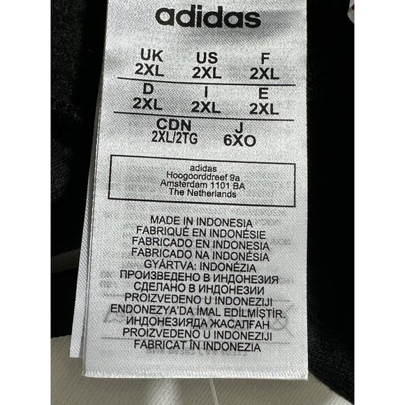 Adidas Big Spellout Colorblock Black & White Pullover Hoodie Sweatshirt 2XL NWT - Picture 8 of 10